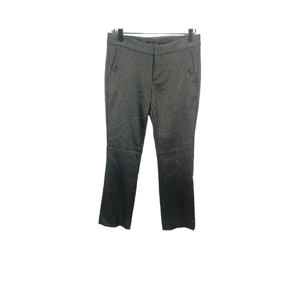 BANANA REPUBLIC WOMEN'S SIZE 0P BLACK & SILVER METALLIC LOGAN STRETCH PANTS $110